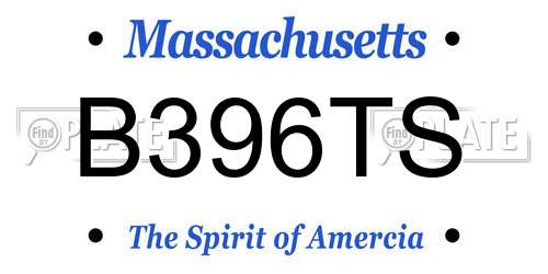 B396TS Massachusetts License Plate