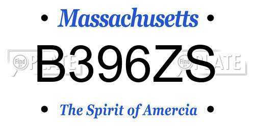 B396ZS Massachusetts License Plate