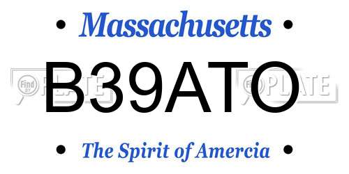B39ATO Massachusetts License Plate