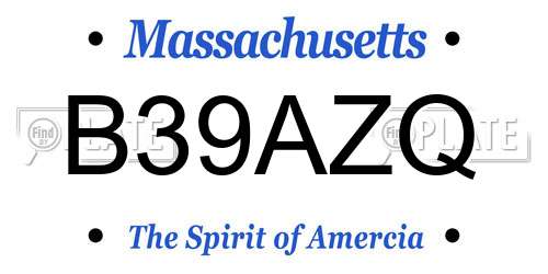 B39AZQ Massachusetts License Plate