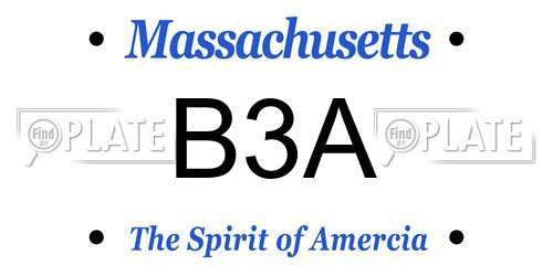 B3A Massachusetts License Plate