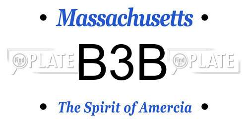 B3B Massachusetts License Plate
