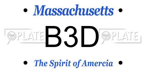 B3D Massachusetts License Plate