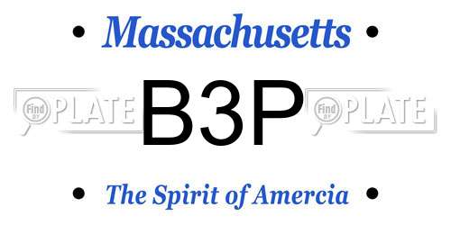 B3P Massachusetts License Plate