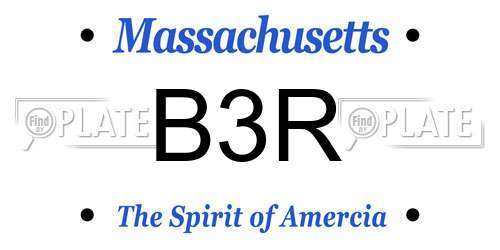 B3R Massachusetts License Plate