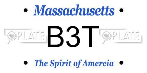 B3T Massachusetts License Plate