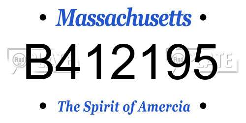 B412195 Massachusetts License Plate
