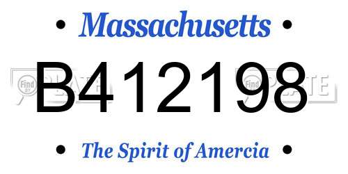 B412198 Massachusetts License Plate