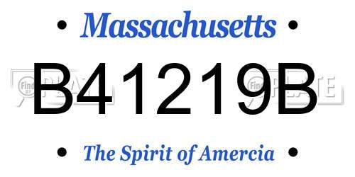 B41219B Massachusetts License Plate