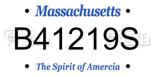 B41219S Massachusetts License Plate