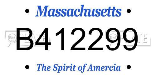 B412299 Massachusetts License Plate