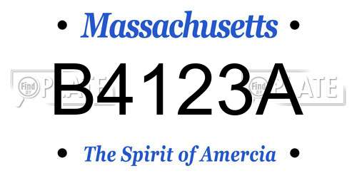 B4123A Massachusetts License Plate