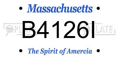 B4126I Massachusetts License Plate