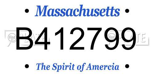 B412799 Massachusetts License Plate