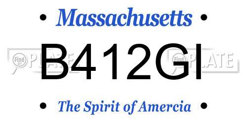 B412GI Massachusetts License Plate