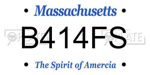 B414FS Massachusetts License Plate