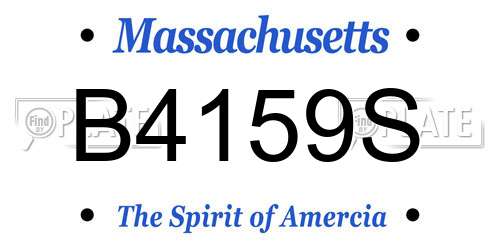 B4159S Massachusetts License Plate