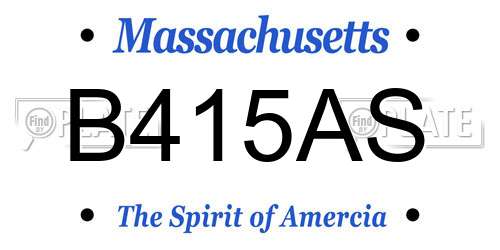 B415AS Massachusetts License Plate