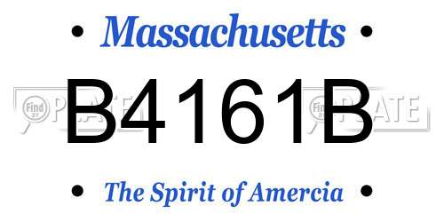 B4161B Massachusetts License Plate