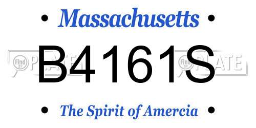 B4161S Massachusetts License Plate