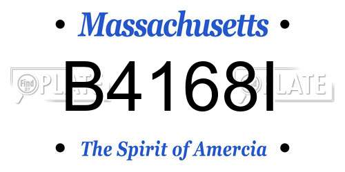 B4168I Massachusetts License Plate