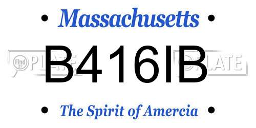 B416IB Massachusetts License Plate