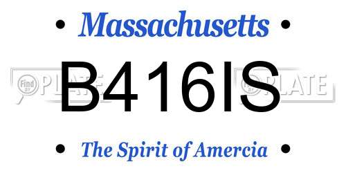 B416IS Massachusetts License Plate