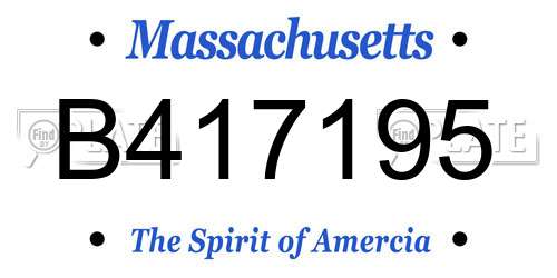 B417195 Massachusetts License Plate