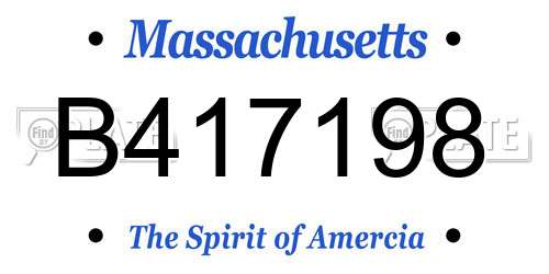 B417198 Massachusetts License Plate