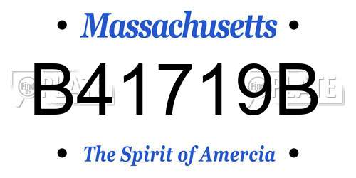B41719B Massachusetts License Plate
