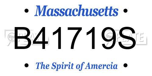 B41719S Massachusetts License Plate