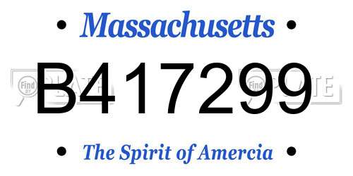 B417299 Massachusetts License Plate