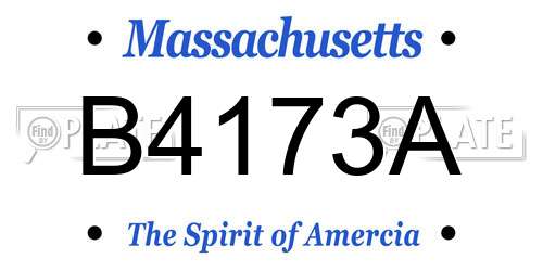 B4173A Massachusetts License Plate