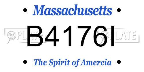 B4176I Massachusetts License Plate