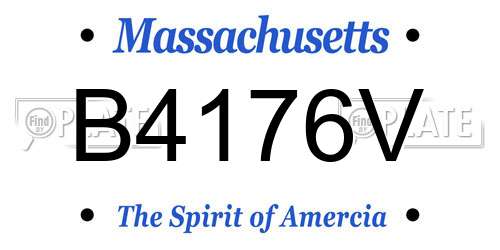 B4176V Massachusetts License Plate