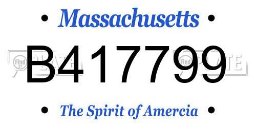 B417799 Massachusetts License Plate