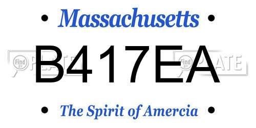 B417EA Massachusetts License Plate