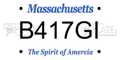 B417GI Massachusetts License Plate