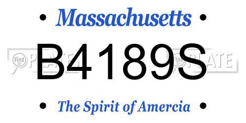 B4189S Massachusetts License Plate