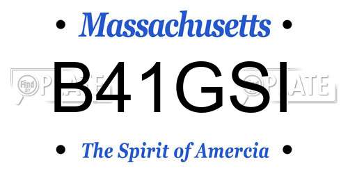 B41GSI Massachusetts License Plate