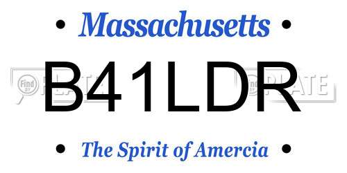 B41LDR Massachusetts License Plate