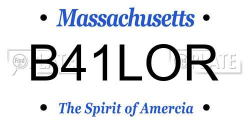 B41LOR Massachusetts License Plate