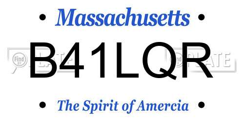 B41LQR Massachusetts License Plate
