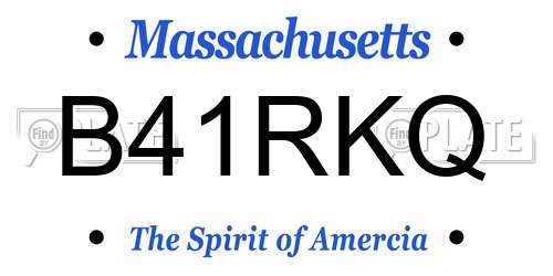 B41RKQ Massachusetts License Plate