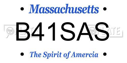 B41SAS Massachusetts License Plate