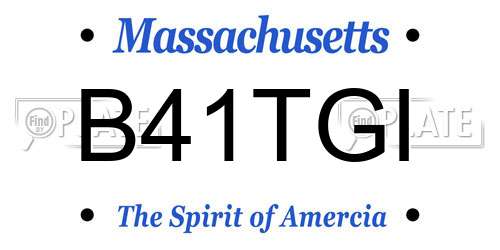 B41TGI Massachusetts License Plate