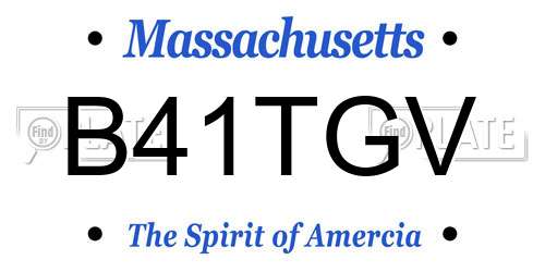 B41TGV Massachusetts License Plate
