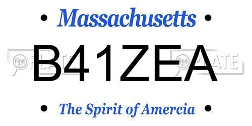 B41ZEA Massachusetts License Plate