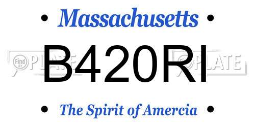 B420RI Massachusetts License Plate