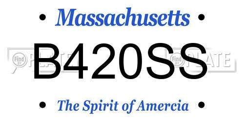 B420SS Massachusetts License Plate